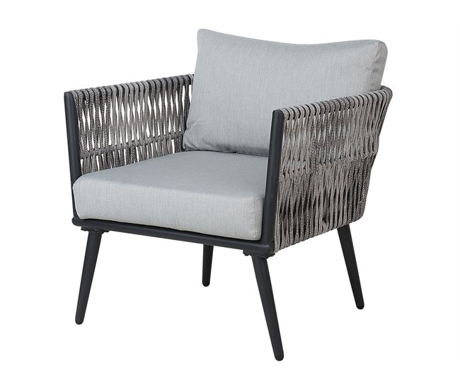 Beliani Conjunto lounge Ratan sintético PREVEZA Cinza Claro