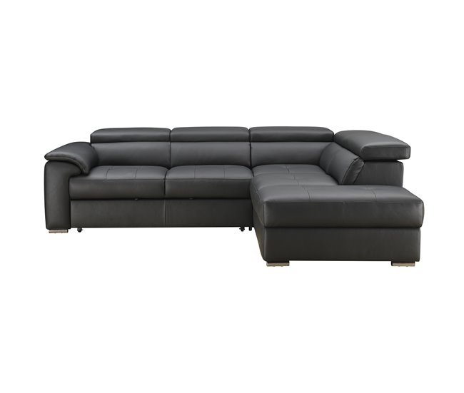 Sofá de canto com cama MAYA Preto