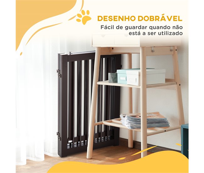 Barreira de Segurança Cães MDF PawHut Castanho