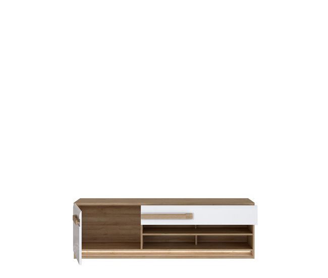 Móvel de TV MONTREAL 1 porta 1 gaveta Branco Brillo