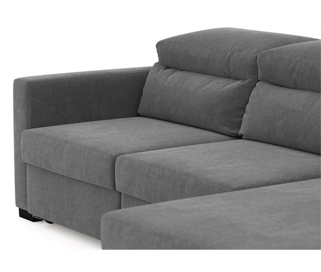 Chaise longue conversível em cama ARAM Cinza
