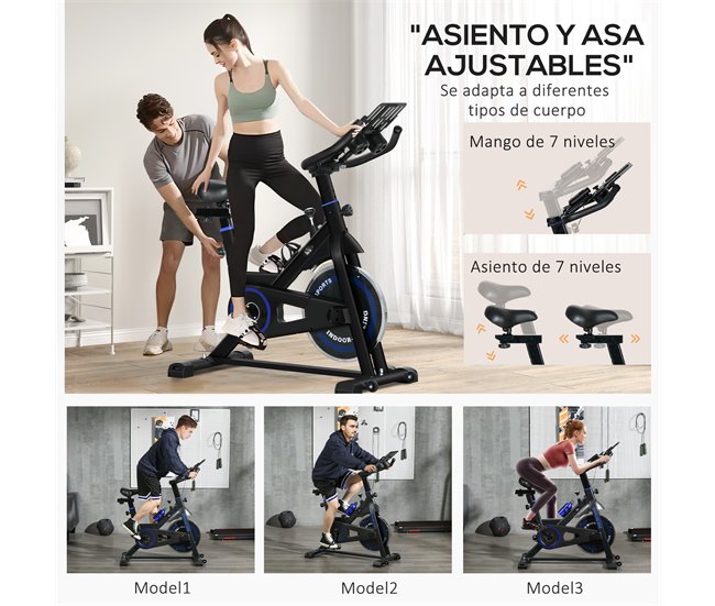 Bicicleta Estática Aço e ABS HOMCOM Azul