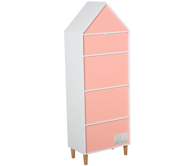 Prateleira de livro infantil P2 class MDF, pine wood HOMCOM Branco