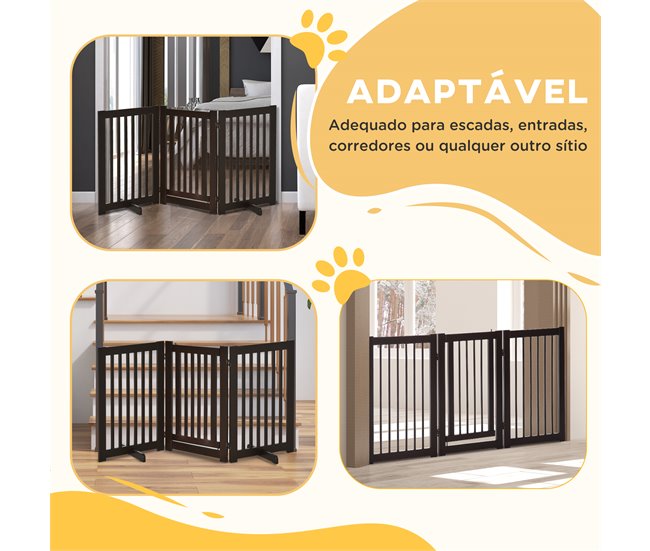 Barreira de Segurança Cães MDF PawHut Castanho