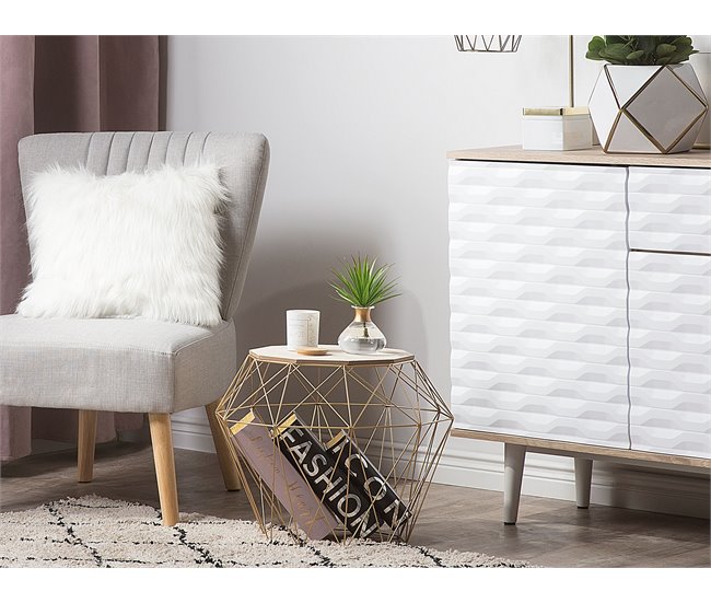 Beliani Mesa de apoio ELIDA 43x43 Dourado
