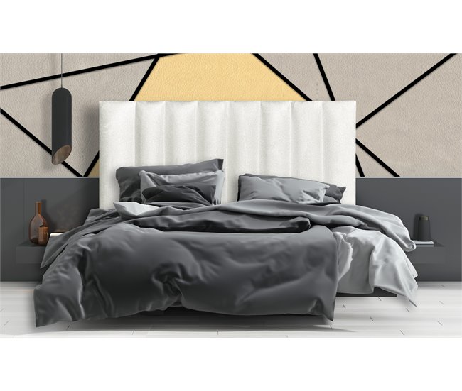 Cabeceira GOYA 160x118x7cm pele de borrego Branco