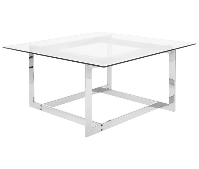 Beliani Mesa de centro CRYSTAL 80x80 Cinza