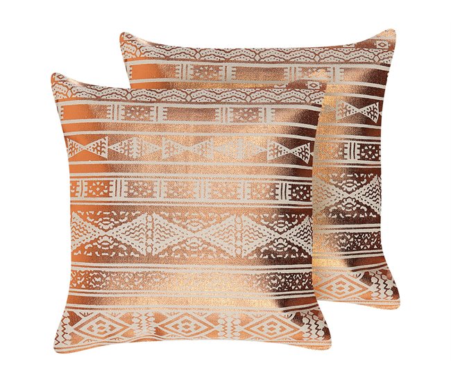 Beliani Almofada decorativa OUJDA 50x50 Bege