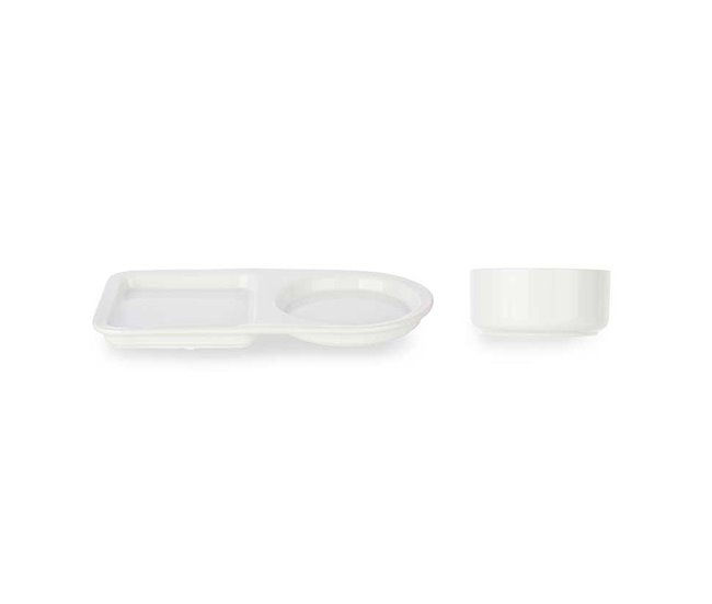Conjunto de 2 tigelas de porcelana + prato brunch coleção VESSIA Branco