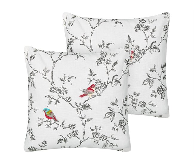 Beliani Cojín decorativo DILLENIA Branco/ Bege