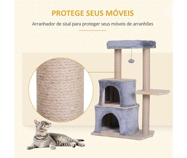 Árvore Arranhador para Gatos Cinza