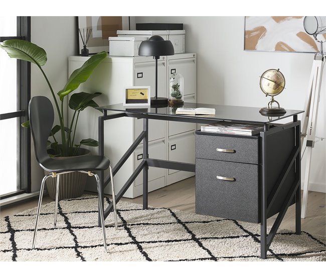 Beliani Secretária MORITON 117x57 Preto