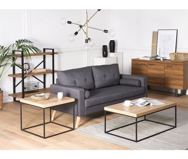 Beliani Mesa de apoio DELANO 60x60 Madeira