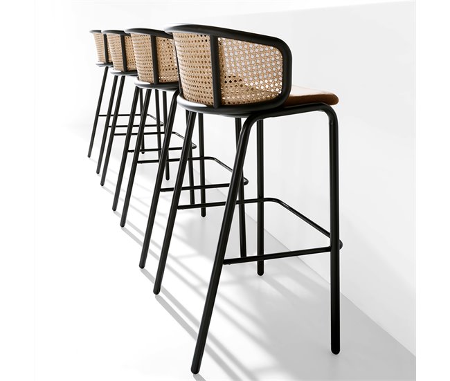 ANGEL CERDA Banco de vime e veludo castanho Castanho