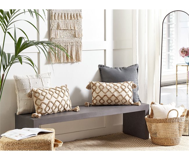 Beliani Almofada decorativa INCANA Bege
