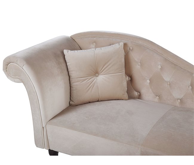 Beliani Chaise longue versão à esquerda Veludo LATTES Azul/ Verde