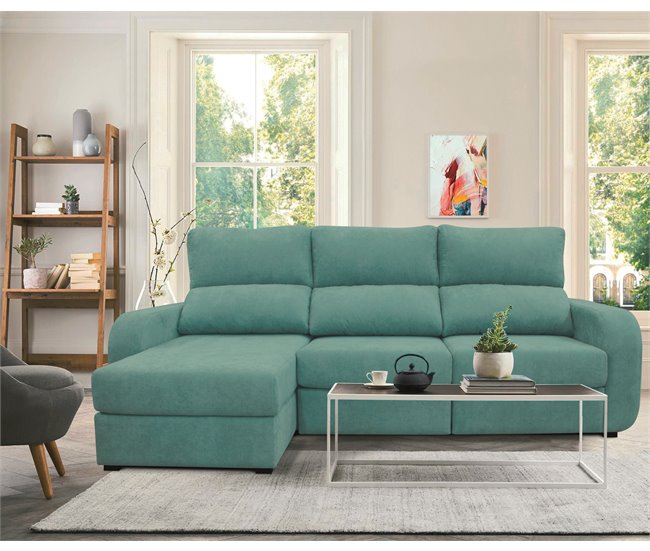 Chaise longue convertível em cama tecido APRIL Verde