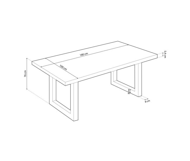  Mesa de jantar Loft 180 80x180 Carvalho