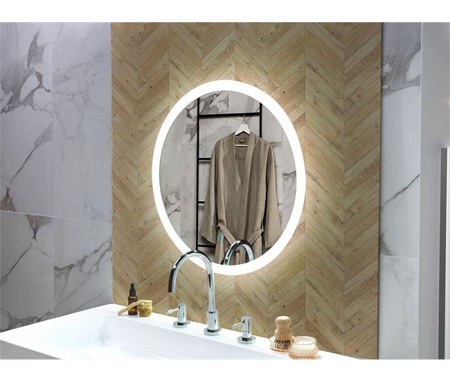 Beliani Espejo de baño YSER Cinza