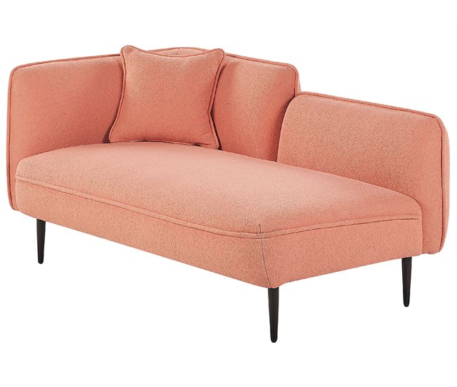 Beliani Chaise longue à esquerda Bouclé CHEVANNES Cinza Escuro