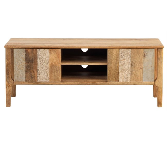 Suporte Para Tv De Madeira De Mangueira Envelhecido Cinza