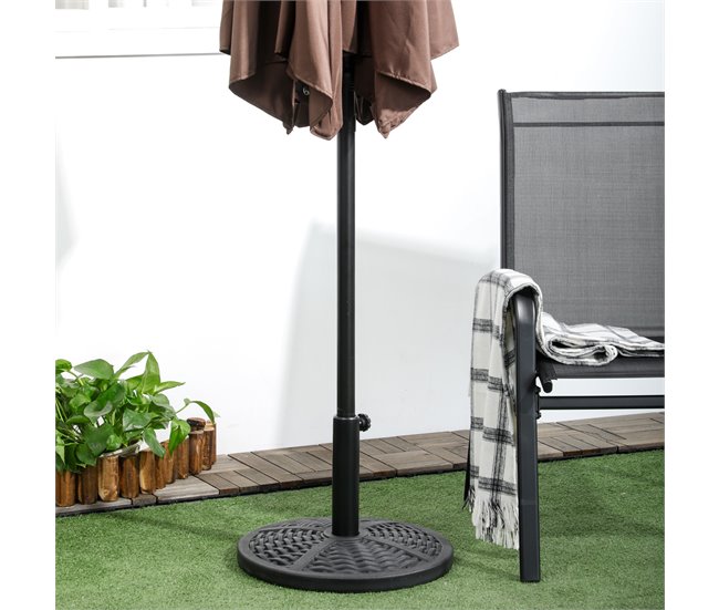 Base de Chapéu de Sol HDPE, metal, cimento Outsunny Preto