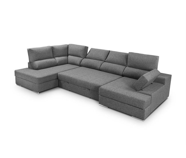 Sofá de canto com cama BARI Antracite