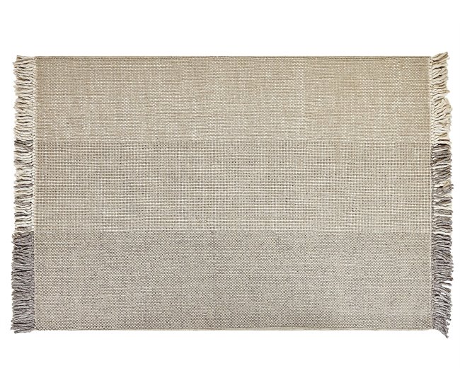 Beliani De tejido plano TEKELER 140x200 Cinza Claro
