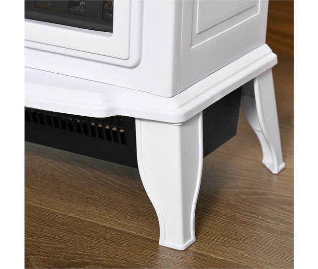 Lareira Elétrica ABS, Vidro Temperado HOMCOM Branco