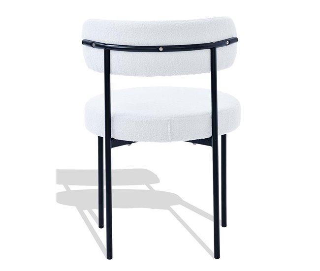 Cadeira de veludo de peluche - Lennin Branco