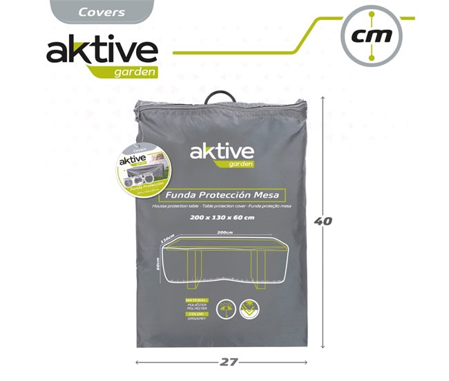 Capa de proteção mesa jardim Aktive Garden Cinza