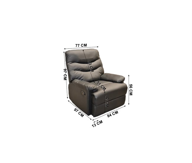 Poltrona relax motorizada com massagem ROMA Preto