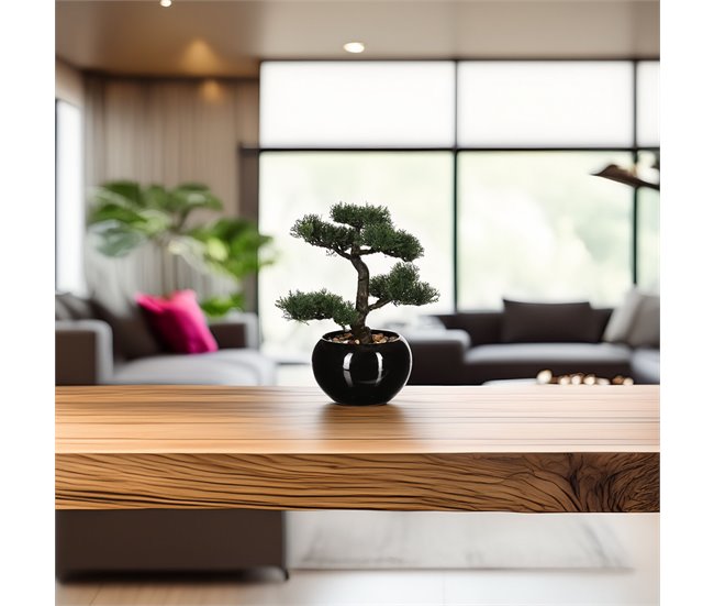 WELL HOME - Bonsai artificial em vaso de cerâmica Verde
