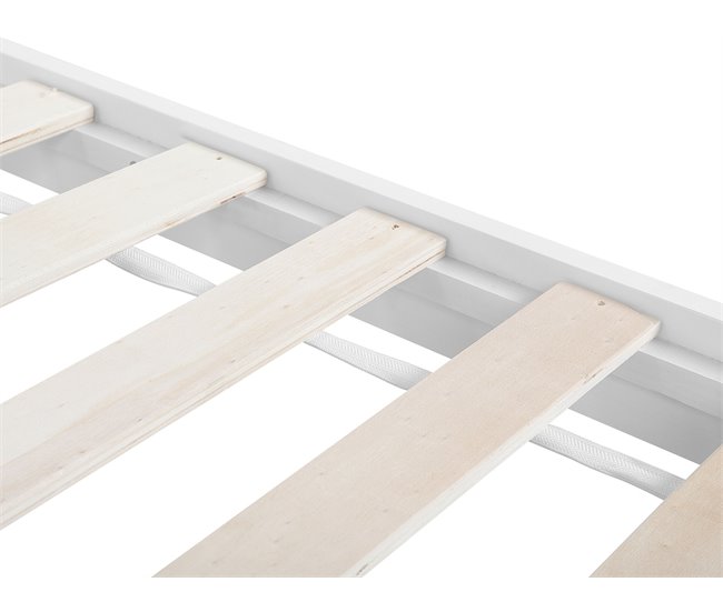 Beliani Cama com estrado Pinho FLORAC Branco
