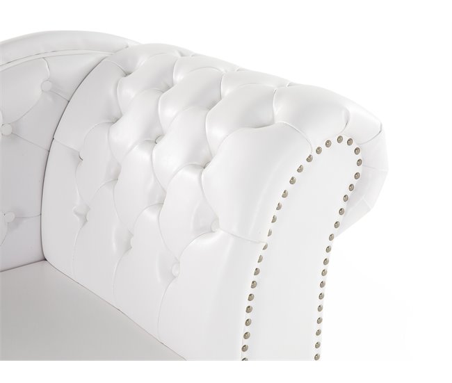 Beliani Chaise longue versão à direita Pele sintética NIMES Branco