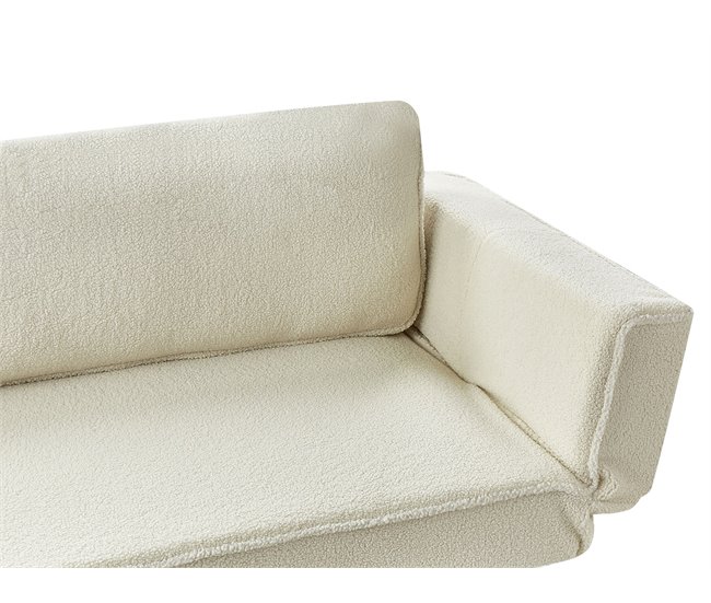 Beliani Sofá-cama Bouclé SAARELA Creme