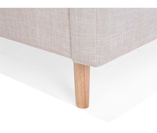 Beliani Cama com estrado Poliéster RENNES 101x220 Bege