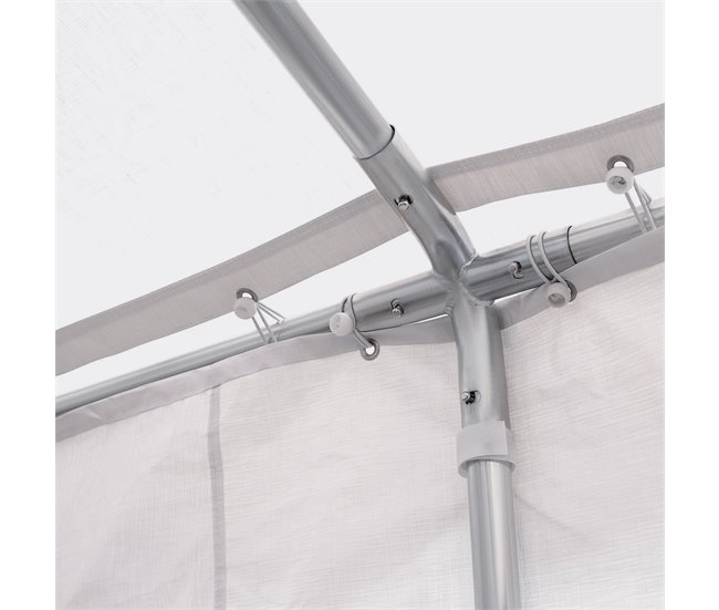 Pérgola de Jardim Aço, PE Outsunny 600x400 Branco