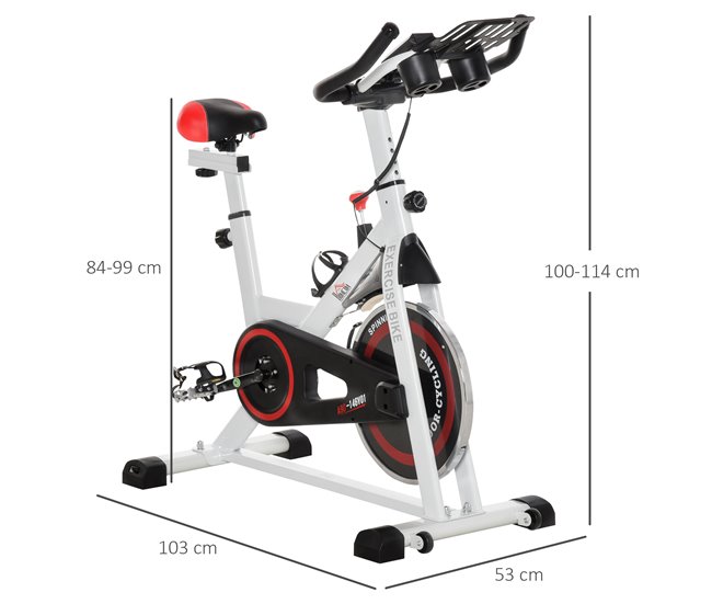 Bicicleta estática Aço e ABS HOMCOM Multicor