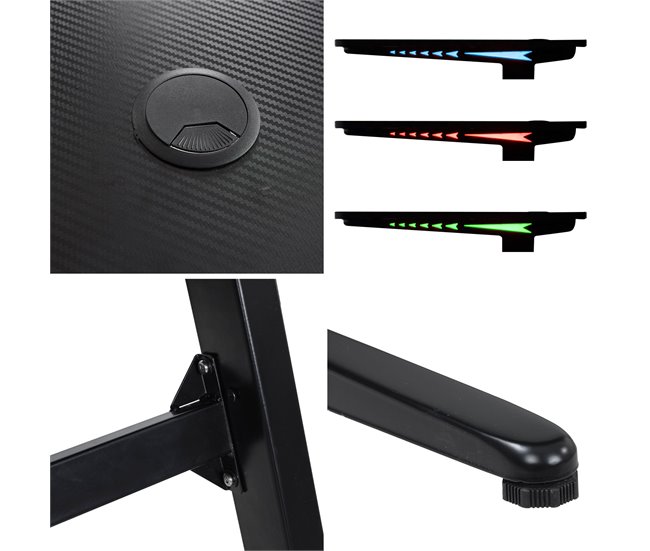Mesa de trabalho para jogadores Preto