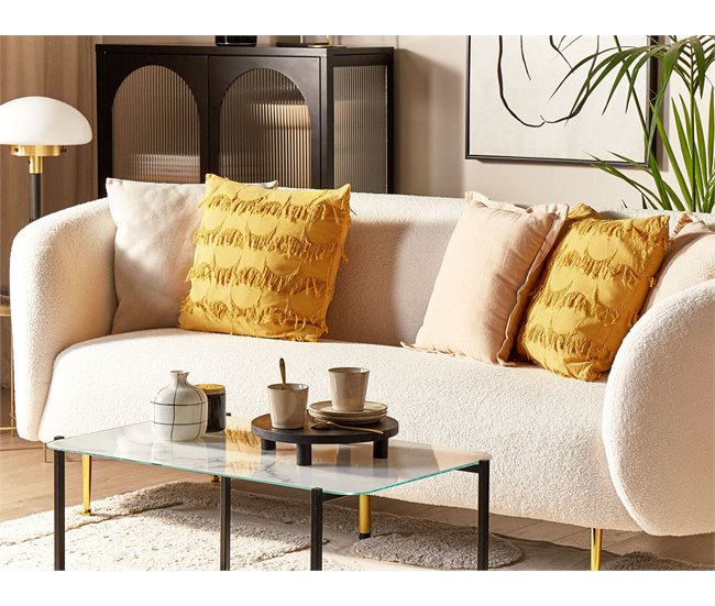 Beliani Almofada decorativa AGASTACHE 45x45 Amarelo