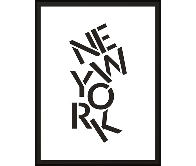 Pintura NYC 40x30cm marca MARCOMUEBLE  Branco/ Preto