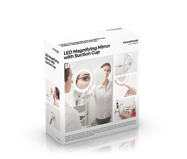 Espelho de Aumento LED com Braço Flexível e Ventosa IG814786 Branco