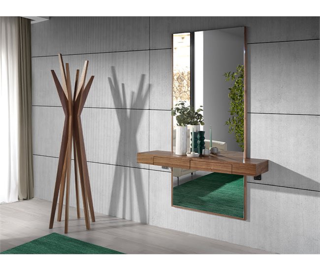 ANGEL CERDA Armário de cabeceira em madeira de pinho Nogal