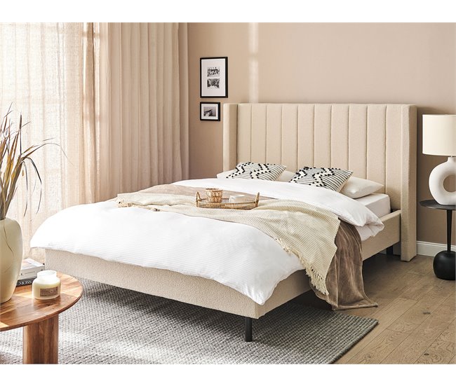 Beliani Cama Bouclé VILLETTE 165x222 Bege