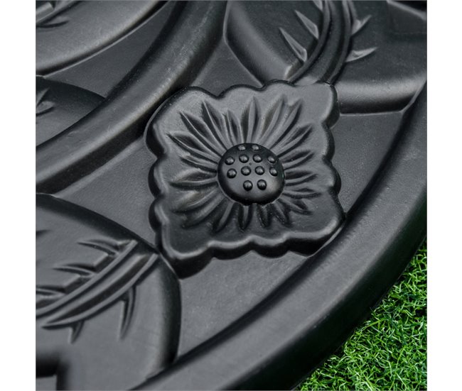 Base Chapéu de Sol Semicircular Aço, Cimento e HDPE Outsunny 50x32 Preto