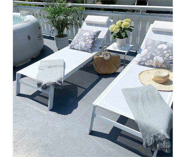 Beliani Cadeira lounge/relax CATANIA Branco