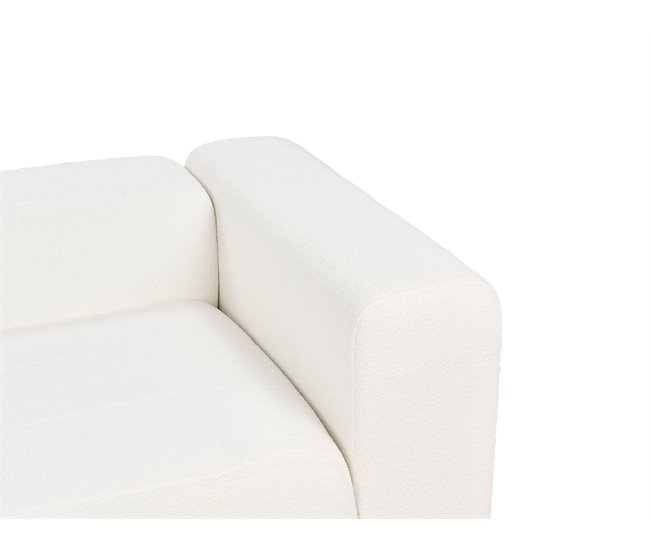 Beliani Sofá de 2 lugares Bouclé FALSTERBO Creme