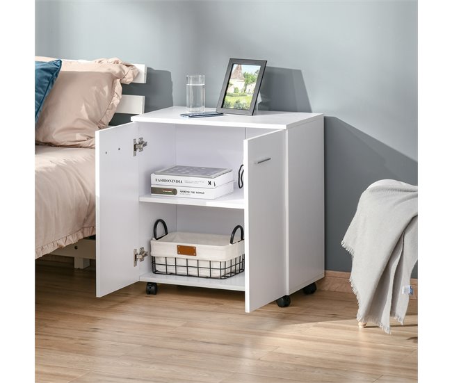 Armário de Armazenamento Melamina de Madeira HOMCOM Branco