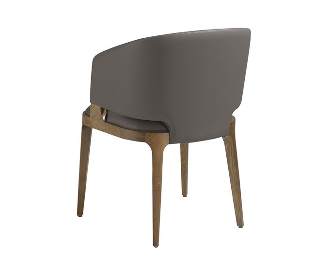 ANGEL CERDA Cadeira de couro ecológico vison escuro Nogal